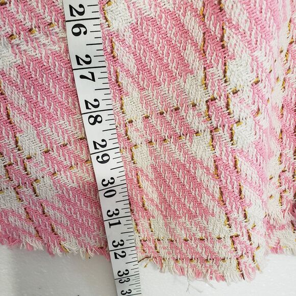 Women's XL Pink Shacket with Unfinished Fringe as Decor and Hem - Picture 6 of 8